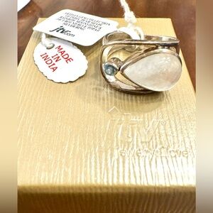 Arya Sterling Silver Moonstone and Topaz Ring New With Tags